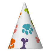 子犬の手のプリント パーティーハット (右)