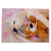 子犬の抱っこ02 ラージペーパーバッグ (裏面)