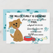 子犬の採用お祝い! 招待状 (正面/裏面)