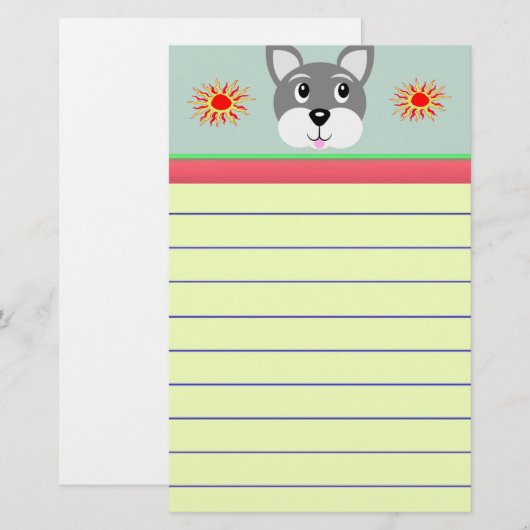 子犬の文房具 便箋 (正面/裏面)