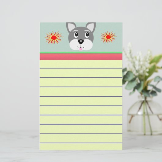 子犬の文房具 便箋 (スタンド正面)