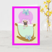 子犬の新しいバンドルおめでとう!!! カード (黄色い花)