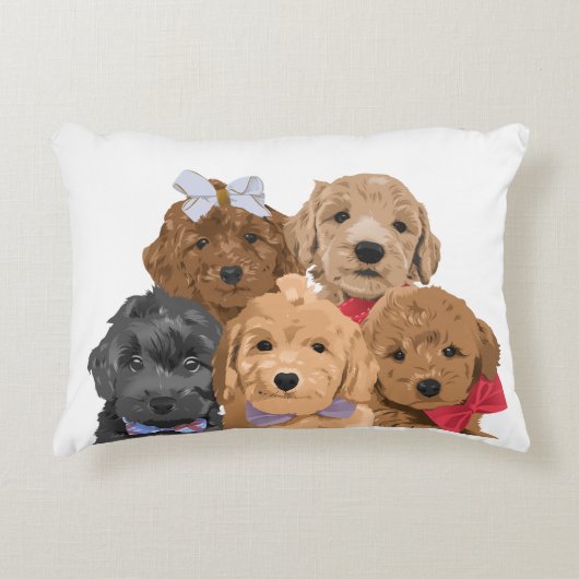 子犬の日12x16アクセント枕 アクセントクッション (正面)