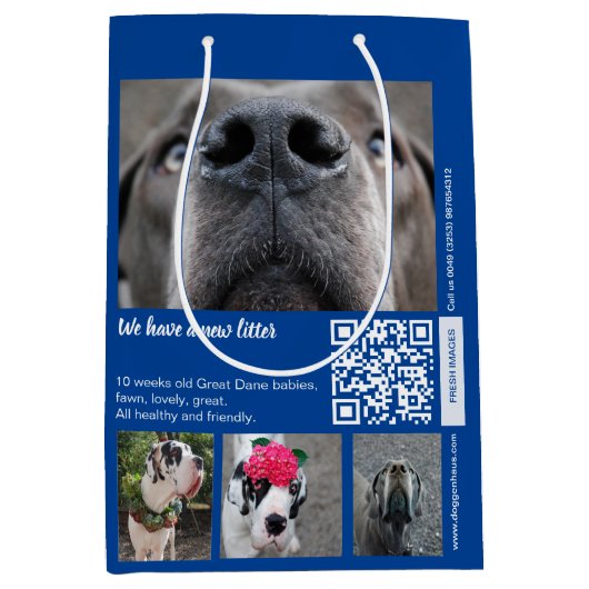 子犬の昇格 ミディアムペーパーバッグ (正面)