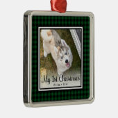 子犬の最初のクリスマス写真 メタルオーナメント (右)