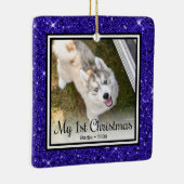 子犬の最初のクリスマス2枚の写真 セラミックオーナメント (右)