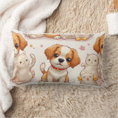子犬の枕 ランバークッション (ブランケット)