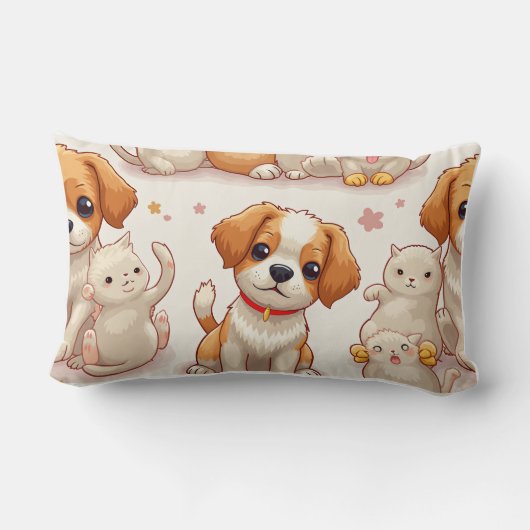 子犬の枕 ランバークッション (裏面)