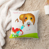 子犬の枕「愛してる」。 クッション (ブランケット)