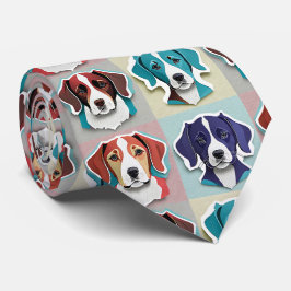 子犬の模様のネックタイ ネクタイ