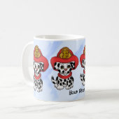 子犬の消防士マグカップ コーヒーマグカップ (正面左)