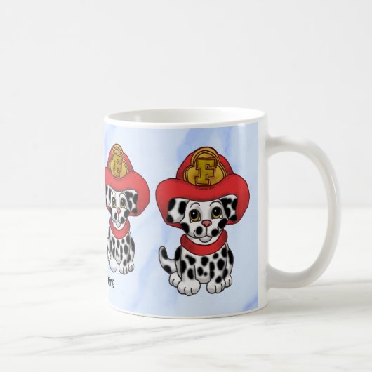 子犬の消防士マグカップ コーヒーマグカップ (右)