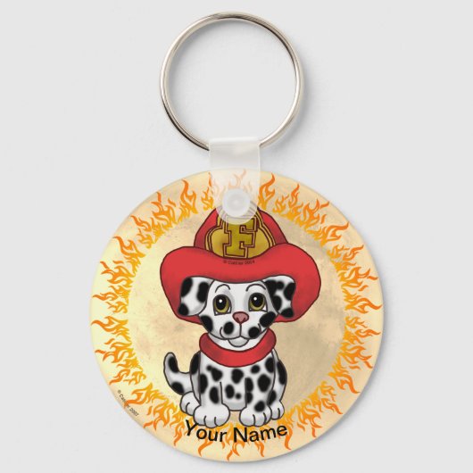 子犬の消防士 キーホルダー (正面)