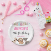 子犬の漫画の犬テーマの誕生パーティー ペーパープレート (パーティー)