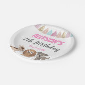 子犬の漫画の犬テーマの誕生パーティー ペーパープレート (アングル)