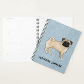 子犬の犬の犬かわいい漫画のイラストレーションブルー プランナー手帳 (ディスプレー)
