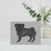 子犬の犬の犬かわいい漫画のイラストレーションブルー ポストカード (スタンド正面)