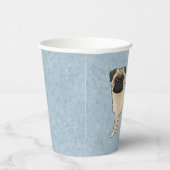 子犬の犬の犬かわいい漫画のイラストレーションブルー 紙コップ (右)