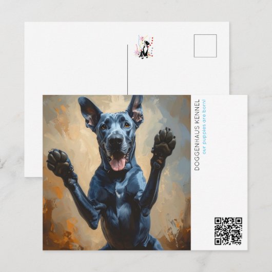 子犬の発表 ポストカード (正面/裏面)