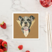 "子犬の目"ピットブルドッグの水の色絵を描の3 スタンダードカクテルナプキン (インサイチュ)