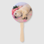 子犬の眠る花 01 ハンドファン (裏面)