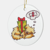 子犬の睡眠の*Customizable*の休日のオーナメント セラミックオーナメント (左)
