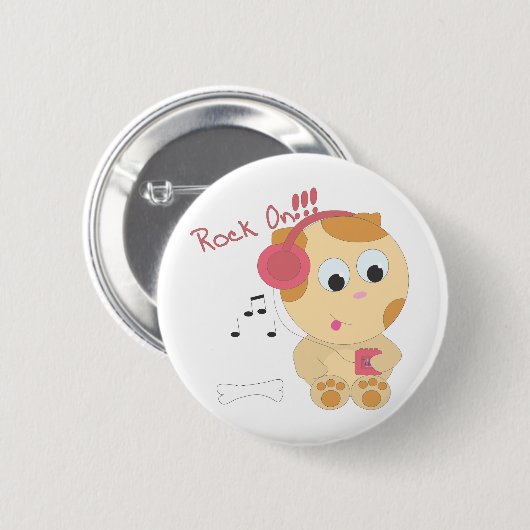 子犬の石 缶バッジ (正面&裏面)