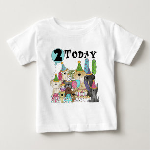 子犬の第2誕生日の強打のTシャツおよびギフト ベビーTシャツ