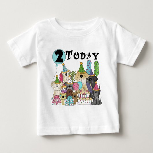 子犬の第2誕生日の強打のTシャツおよびギフト ベビーTシャツ (正面)