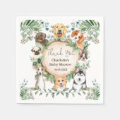 子犬の緑離れの赤ちゃんシャワー1日 スタンダードカクテルナプキン (正面)