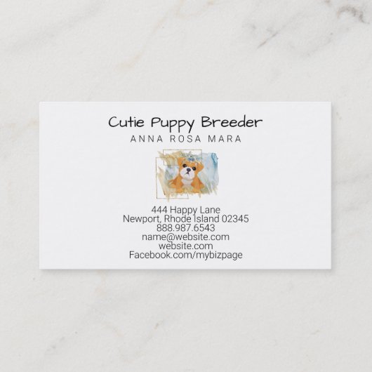 *~*子犬の繁殖の日、歩く人に気になります 名刺 (裏面)