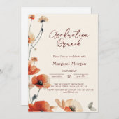 子犬の花フローラブランチと花嫁 招待状 (正面/裏面)