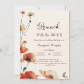 子犬の花フローラブランチと花嫁 招待状 (正面)