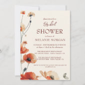 子犬の花フローラブランチと花嫁 招待状 (正面)