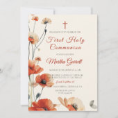 子犬の花フローラ娘ファースト聖餐式 招待状 (正面)