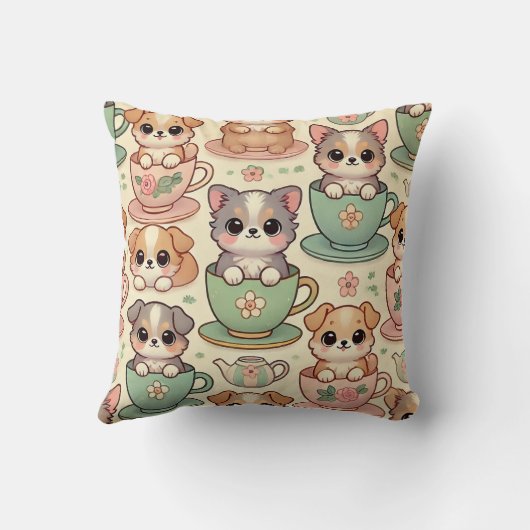 子犬の茶碗 クッション (裏面)