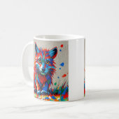 子犬の表現抽象芸術動物アートデザイン コーヒーマグカップ (正面左)