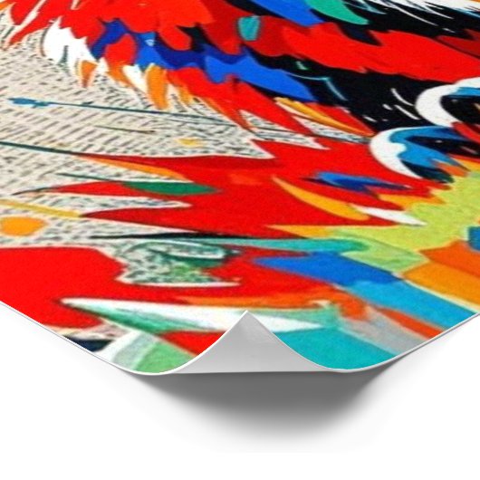 子犬の表現抽象芸術動物アートデザイン ポスター (角)