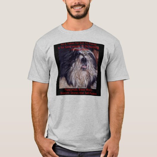 子犬の製造所の品種悲惨さのワイシャツ Tシャツ (正面)