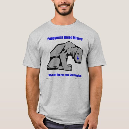 子犬の製造所の品種悲惨さのワイシャツ Tシャツ (正面)