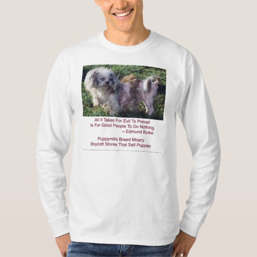 子犬の製造所の品種悲惨さのワイシャツ Tシャツ (正面)