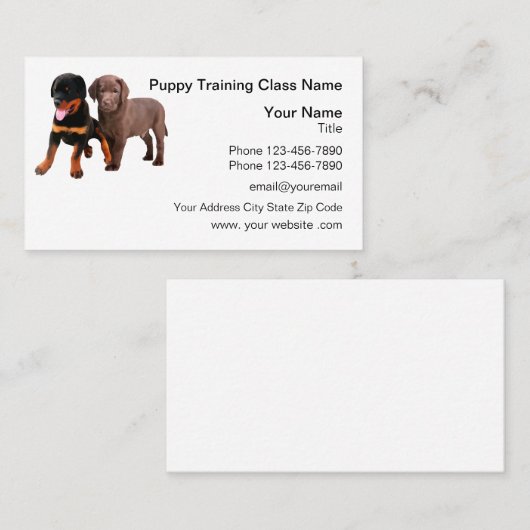 子犬の訓練と服従 名刺 (正面/裏面)