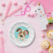 子犬の誕生日の紙皿の足tyの警官の後をつけて下さい ペーパープレート (パーティー)