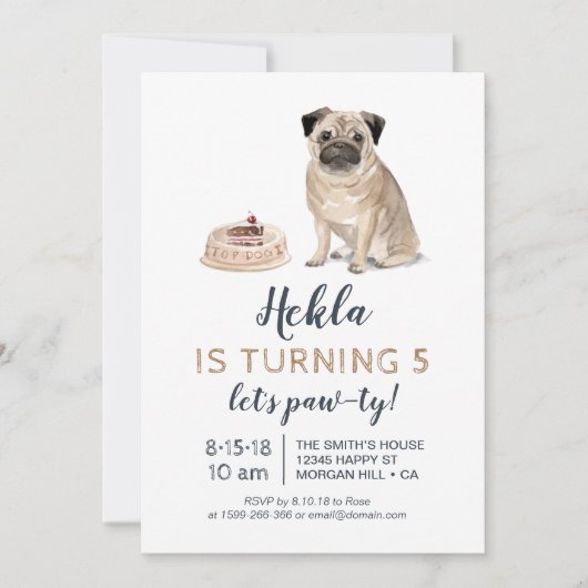 子犬の誕生日は子犬の誕生日よ、子犬の子犬の子犬の子犬の子犬の子犬の子犬の子犬の子犬の子犬の子犬の子犬 招待状 (正面)