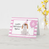 子犬の誕生日カード任意の年齢 カード (黄色い花)