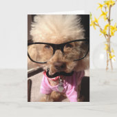 子犬の誕生日カード カード (黄色い花)