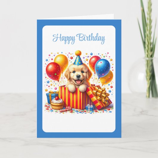 子犬の誕生日カード シーズンカード (正面)