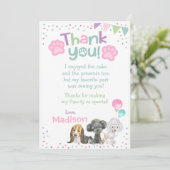 子犬の誕生日サンキューカード 招待状 (スタンド正面)