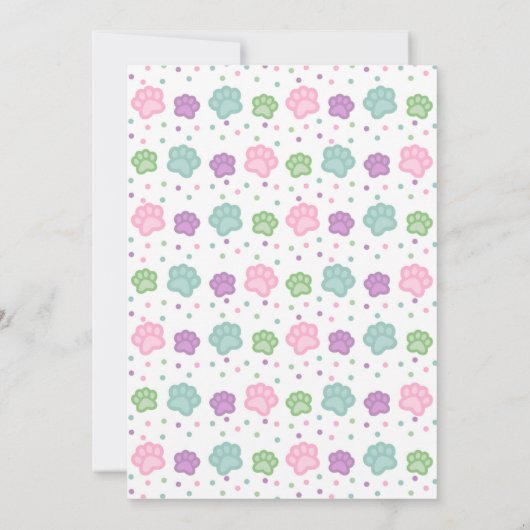 子犬の誕生日サンキューカード 招待状 (裏面)