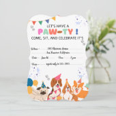子犬の誕生日パーティパピーポーティ招待状 (スタンド正面)